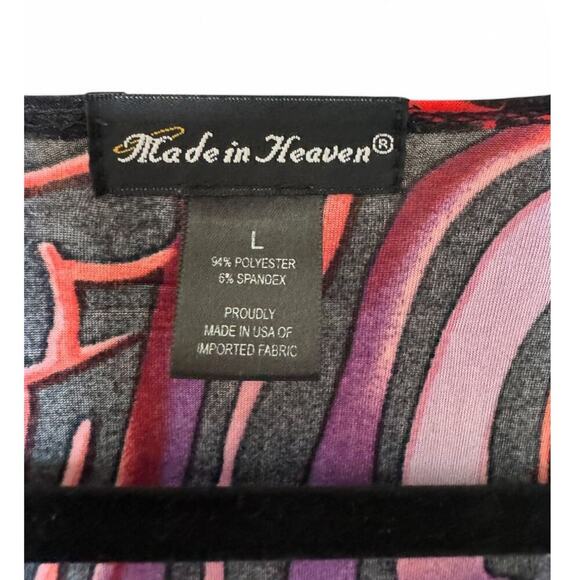 Red and Purple Abstract Wrap Blouse - Picture 3 of 3